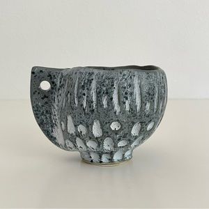 Bloomingville MCM Inspired Blue Textured Ceramic Hanging Mug Planter